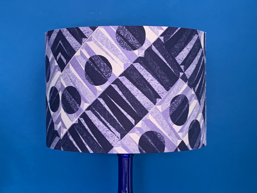 Purple, Matico Drum Lampshade, handmade in by a small business in Cardiff 